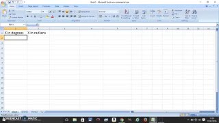 Converting Degrees to Radians using Excel [upl. by Gleason40]