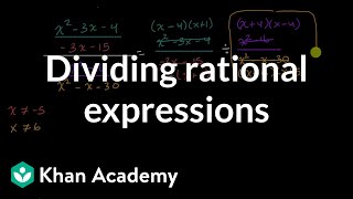 Dividing rational expressions  Precalculus  Khan Academy [upl. by Anelas752]