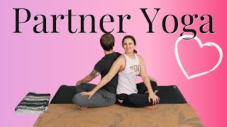 Partner Yoga for Beginners  FUN Partner Yoga Poses  At Home [upl. by Ynneg]