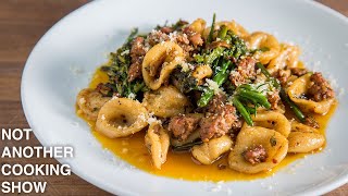 handmade ORECCHIETTE with Italian SAUSAGE and BROCCOLINI [upl. by Olrac955]