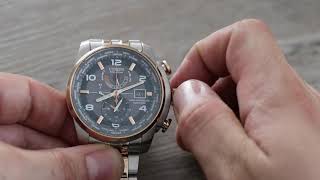 How to SET the time on Citizen EcoDrive Calibre H820 SETTING instructions H820S087228 [upl. by Storz]