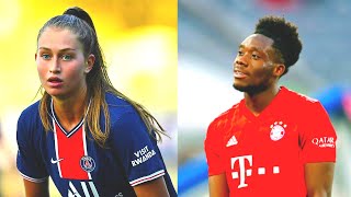 ALPHONSO DAVIES girlfriend  JORDYN HUITEMA  is a FOOTBALL MONSTER She plays for PSG Skills goals [upl. by Polivy]