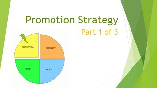 Marketing Mix Promotion Strategy part 1 [upl. by Ttennaj239]