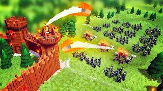 TREBUCHETS vs CATAPULTS in the Biggest Castle Siege yet in Becastled [upl. by Mairym901]