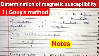 magnetic susceptibility l Determination of magnetic susceptibility l Gouys method UNILCLASSES [upl. by Ardnauq]