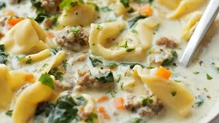 Creamy Sausage Tortellini Soup INCREDIBLE [upl. by Florella]