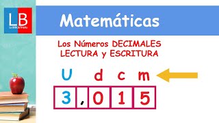 Los Números DECIMALES LECTURA y ESCRITURA ✔👩‍🏫 PRIMARIA [upl. by Routh]