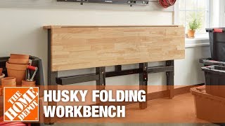 Husky Folding Workbench  Garage Storage Ideas [upl. by Harol]