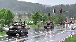 US Tanks amp Howitzers Passing Through German Town [upl. by Amyaj674]