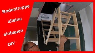 Bodentreppe  Einschubtreppe von Wellhöfer alleine einbauen  Drywall Trockenbau DIY Hausbau [upl. by Aridaj]