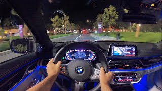 2020 BMW M760i xDrive POV Night Drive 3D AudioASMR [upl. by Anoiuq260]