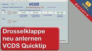 VCDS Quicktip Drosselklappe Anlernen [upl. by Ees]