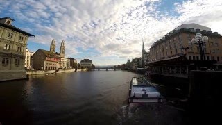 Limmatschiff Zürich Schifffahrt auf der Limmat bei Zürich Stadt Zürich Schweiz [upl. by Udella]