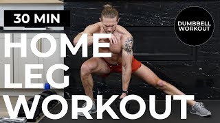 30 Min Home Leg Workout with Dumbbells Quads Glutes  Hamstrings [upl. by Zurciram]