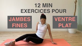 12 MIN EXERCICES POUR JAMBES FINES ET VENTRE PLATSLIM LEG amp SLIM WAIST WORKOUT [upl. by Tina765]