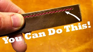 How to Hand Stitch Leather Get Better Fast [upl. by Claribel548]