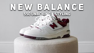 New Balance 550 Unboxing  Styling 2022 [upl. by Bowra510]