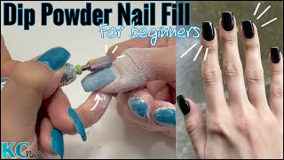 HOW TO Dip Powder Nail Fill In For Beginners  Nail Rebalance With Dip Powder  EFiling Nails [upl. by Shandie715]