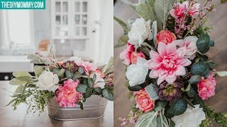 DIY Faux Flower Arrangement  Cheap amp Easy [upl. by Elbart190]