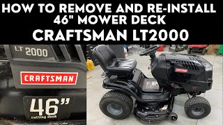 How to Remove Mower Deck Craftsman LT2000 [upl. by Mokas]