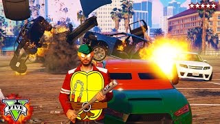 GTA 5 NINJA TURTLES  Teenage Mutant Ninja Turtles BASE ATTACK GTA 5 [upl. by Yelekreb]