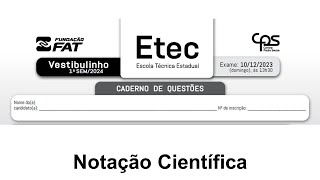 Questão 10  Notação Científica [upl. by Ariamoy]