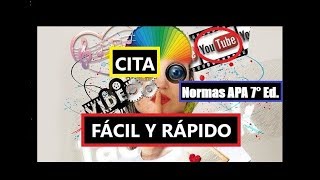 CÓMO CITAR UN VIDEO DE YOUTUBE EN WORD CON EJEMPLO SEGÚN NORMAS APA SÉPTIMA EDICIÓN 7ma [upl. by Harraf9]