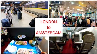 Eurostar London to Amsterdam via Eurotunnel First class 4K [upl. by Aiderfla]