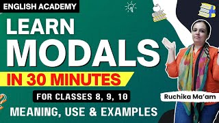 Modals Class 10 9 use and examples Modal Exercises English Grammar by English Academy [upl. by Keviv]