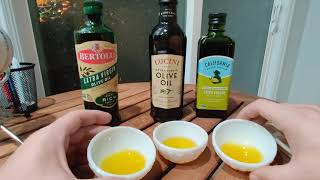 Olive Oil Review  Bertolli vs Lucini vs California Olive Ranch [upl. by Airtap126]