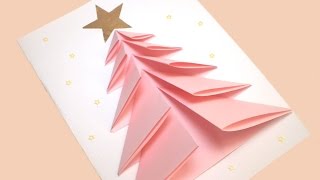 DIY CHRISTMAS TREE CARD  Greeting card [upl. by Eak]