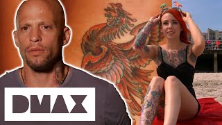 Ami Finishes A Phoenix Tattoo And Takes The Tattoo Artists To The Beach  NY Ink [upl. by Delcina]