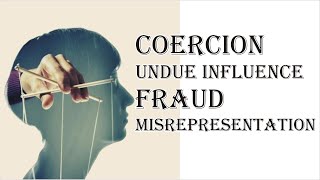 Coercion Undue Influence Fraud Misrepresentation  Indian Contract Act 1872  Law Guru [upl. by Mur]