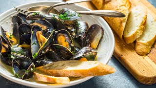 White Wine Mussels  My FAVORITE SEAFOOD recipe [upl. by Negah395]