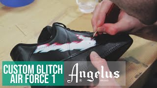 Custom Nike Air Force 1 Glitch  Angelus Paint [upl. by Tiertza]