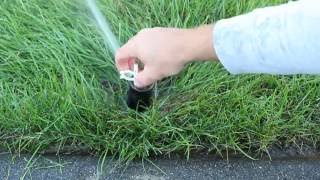 How to Adjust a Hunter Rotary Style Sprinkler Head [upl. by Fisa]