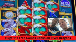 Huge 114 Free Game Bonus on River Dragons [upl. by Ecnerual]