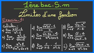 1ère bac Sm  Exercices sur les limites  Exercice 1 [upl. by Immaj]