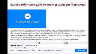 Comment sauvegarder une copie de tout vos messages sur Messenger  pour mobile et PC [upl. by Ahseel]