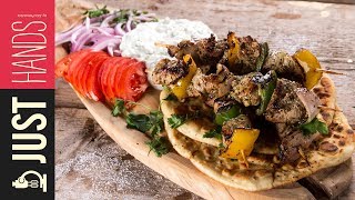 Greek pork souvlaki  Akis Petretzikis [upl. by Marba650]