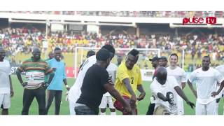 Asamoah Gyan amp Adebayor dancing with Gasmilla to Telemo 2015 [upl. by Ennaeilsel]