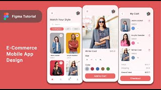 ECommerce Mobile App Design in Figma  Figma Design and Prototype Tutorial [upl. by Sinnek]