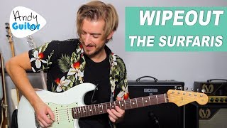 WIPEOUT Guitar Lesson Surfaris Ventures How to Play [upl. by Shirk]