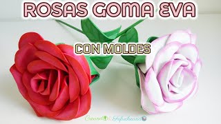 Cómo Hacer ROSAS de Goma eva o Foamy CON MOLDES [upl. by Ahseret739]