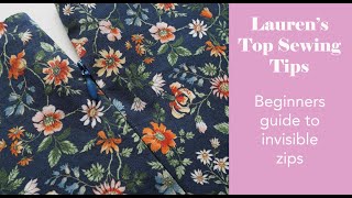 How to insert and invisible zip  Laurens top sewing tips  Part 101 [upl. by Oigile]