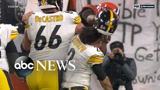 Violent brawl breaks out at NFL game l ABC News [upl. by Elladine]