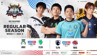 🔴 LIVE  MPL PH S15  FILIPINO  Week 1 Day 3 [upl. by Ayekal]