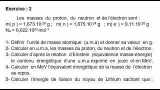 Exercice  2 Atomistique [upl. by Raoul]