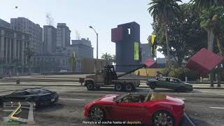 Como usar el camiòn grua bajar y subir el gancho para remolcar un coche  en gta 5 PC [upl. by Picco]