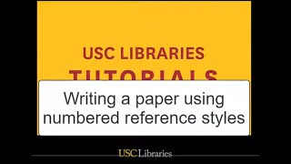 Writing a Paper using Numbered References [upl. by Ahsenra849]